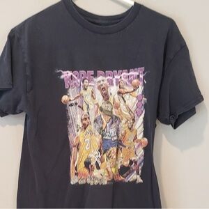 Kobe Bryant  Black T-Shirt with Basketball Graphic